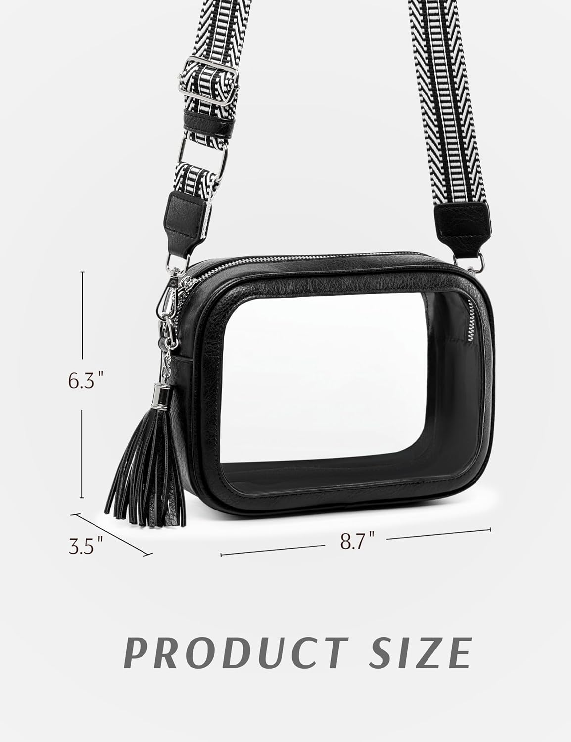 Clear Bag for Stadium Events, Clear Purse Stadium Approved Crossbody Bag for Concerts Sports Festivals Events Women - Image 4