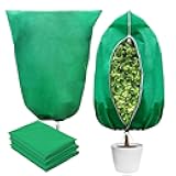 Plant Covers Freeze Protection, 4 Pack Frost Covers with Zipper Drawstring (31.5