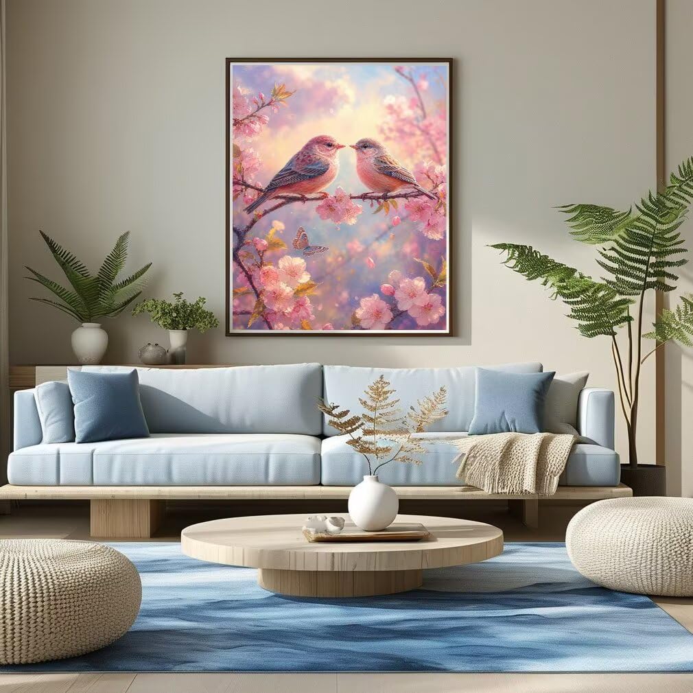 Diamond Painting Aves Kit, Manualidad Creativa y Relajante 60x80cm C8-340
