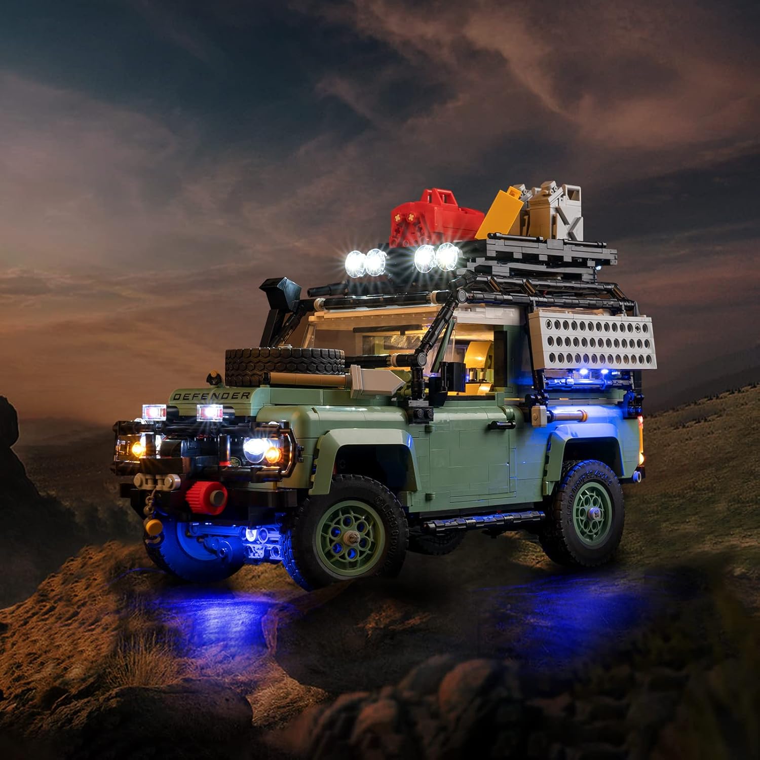 BrickBling LED Lighting Compatible with Lego Land Rover Defender 90 Model Car (No Model), New 2023 Light kit Compatible with Lego 10317 Car