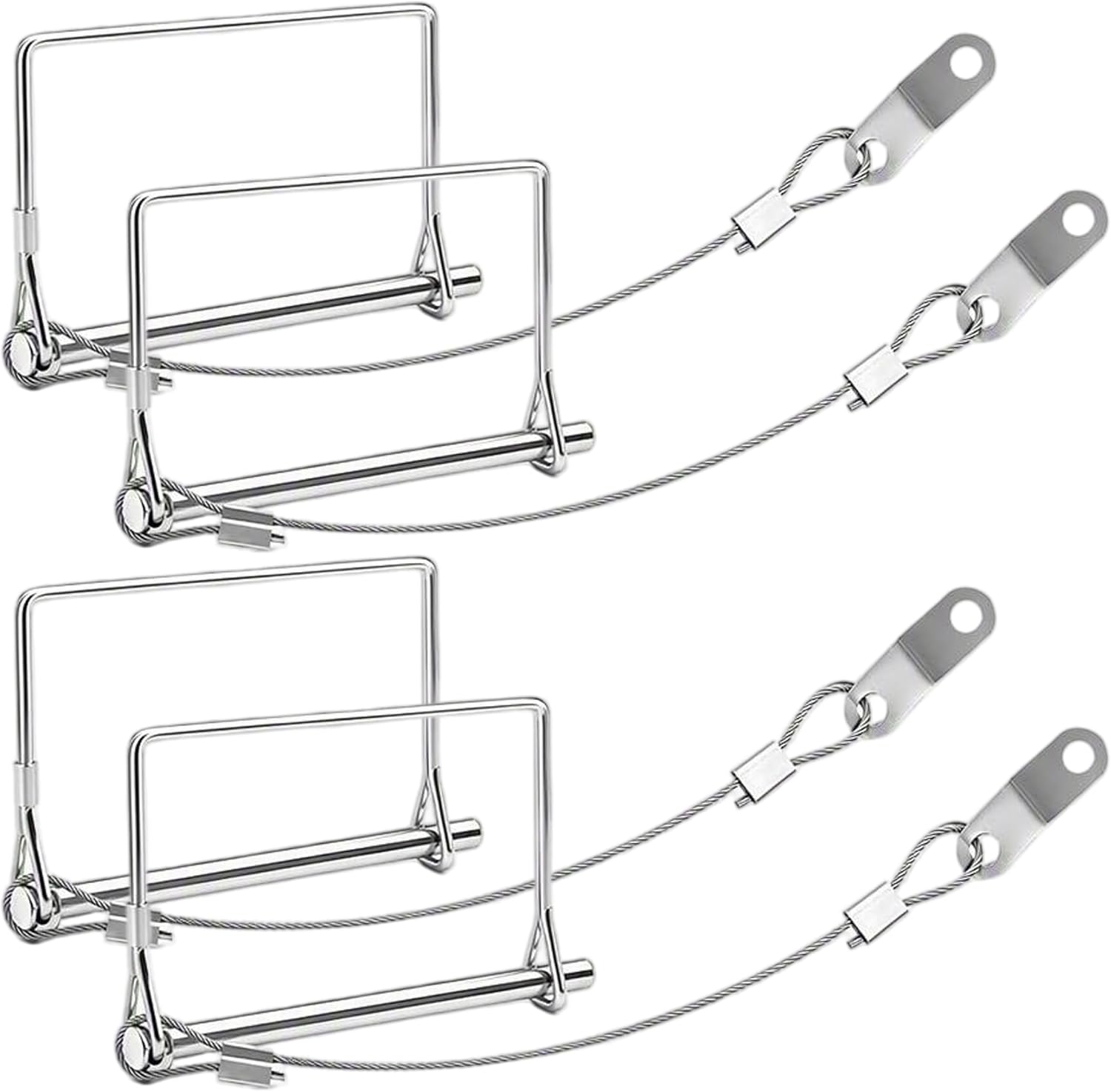 Trailer Coupler Pin 4 PCS, 5/16" x 4" Trailer Safety Pin with Anti-Loss Cable, Square Trailer Tongue Pin, Heavy Duty Trailer Hitch Lock Pin for Towing, RV & Boat Trailer