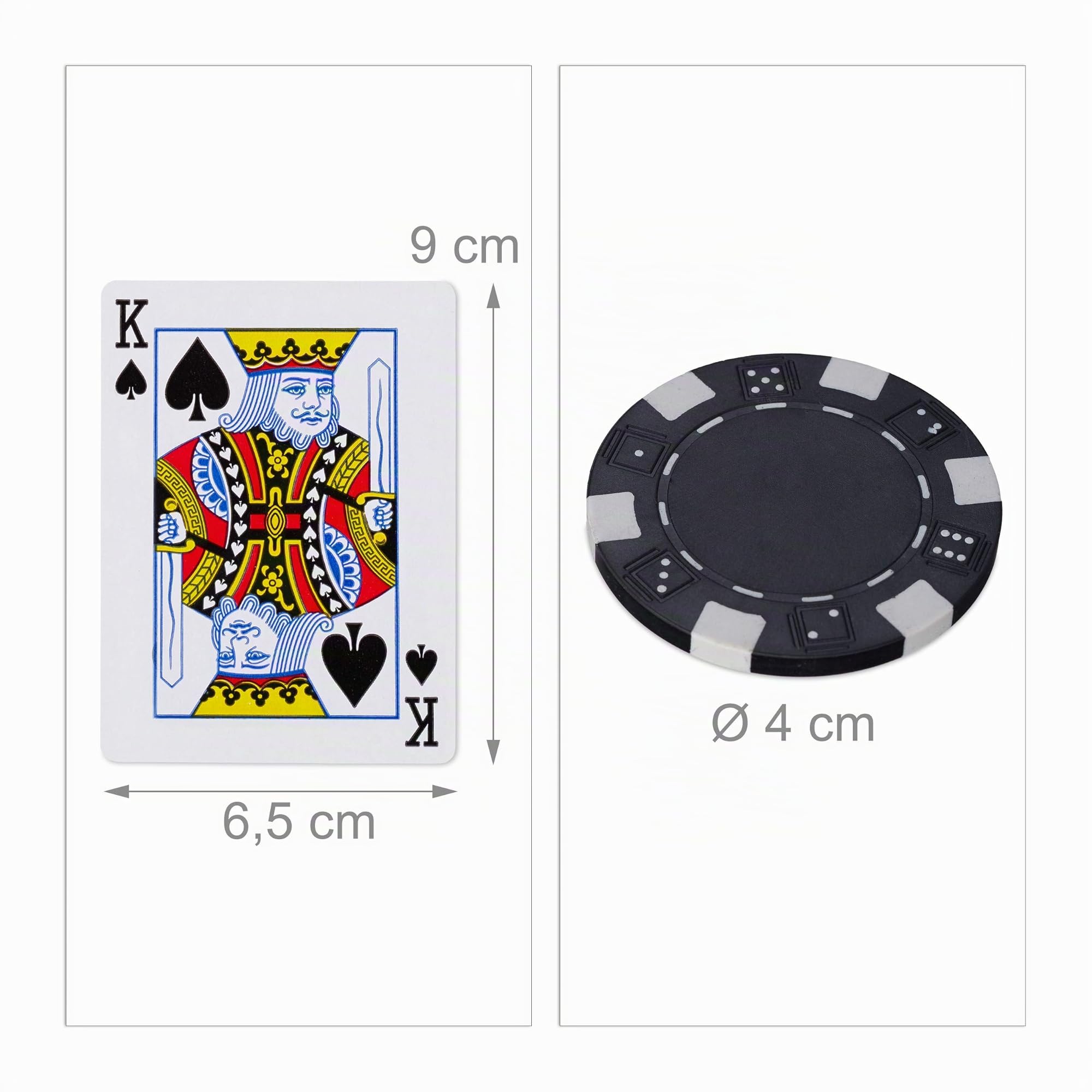 Relaxdays Poker Set 300 Fiche Valigetta Alluminio Argento