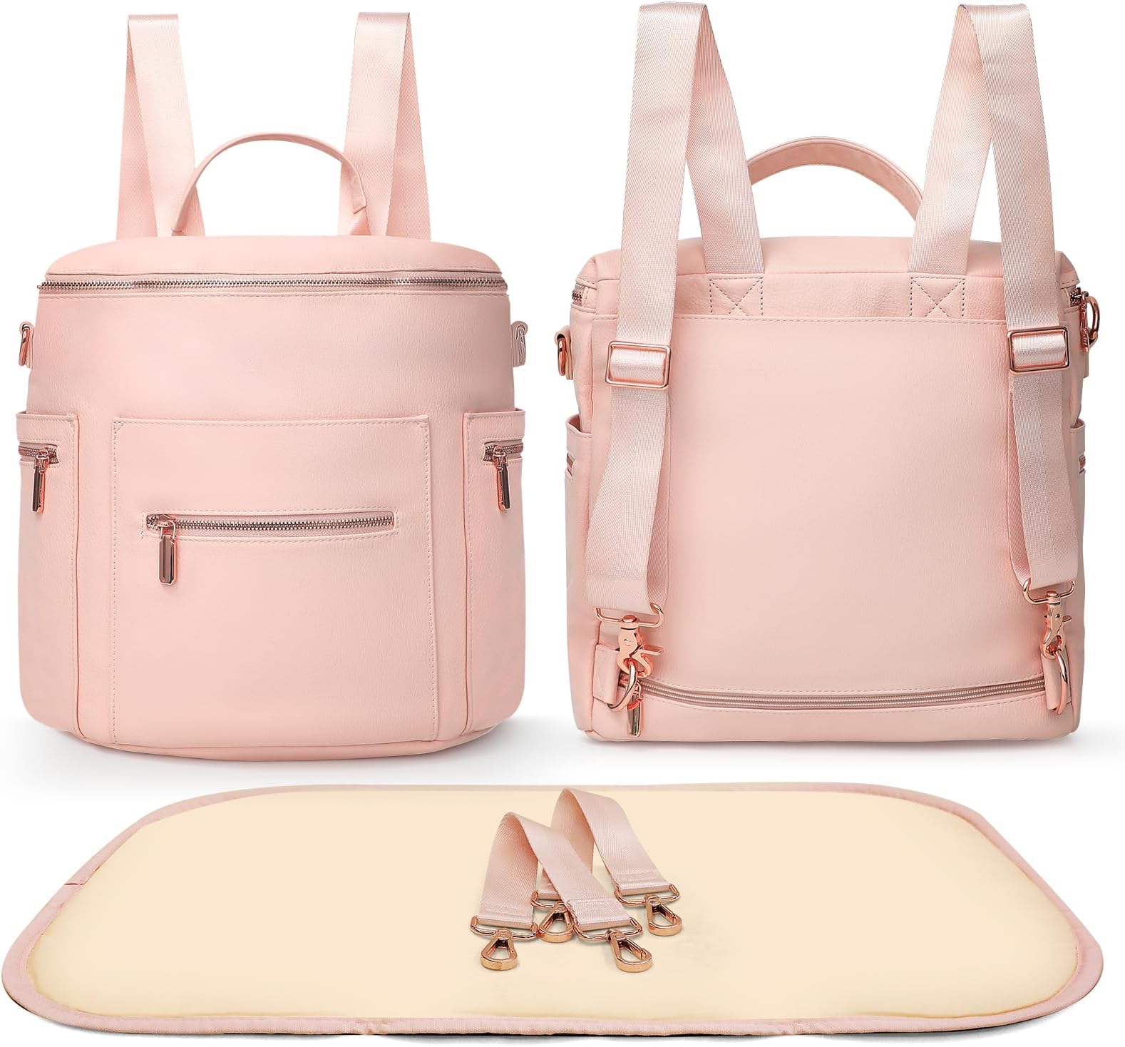 miss fong Diaper Bag Backpack - Large Capacity Baby Diaper Bag,Large Capacity Diaper Backpack with Changing Pad