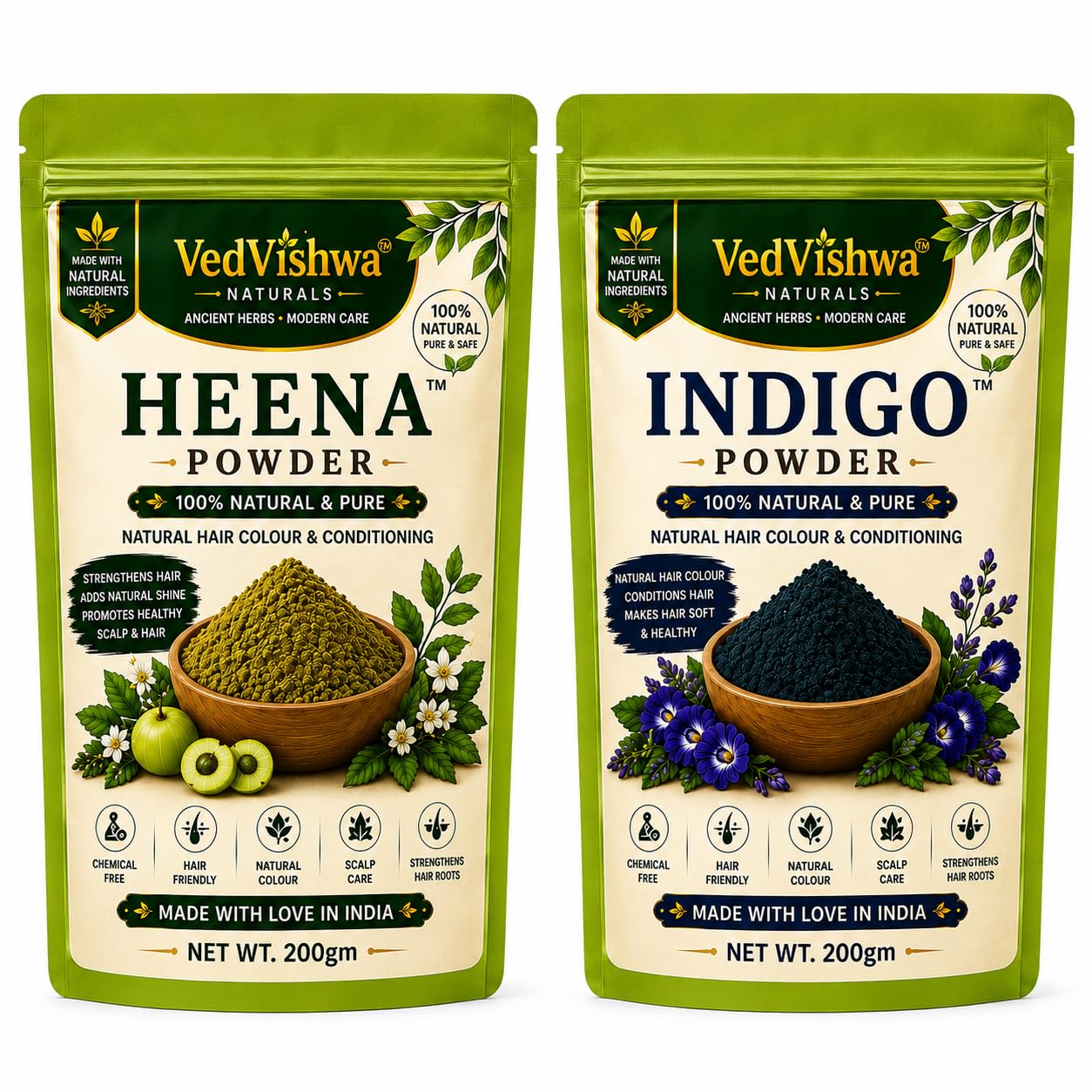 Henna & Indigo Powder Combo Hair Dye 200g+200g-picture-48