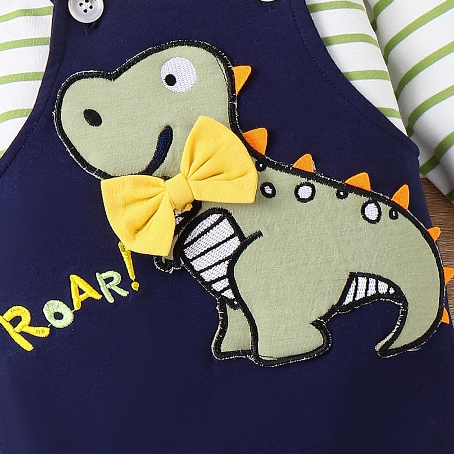 Baby Boy Clothes Newborn Outfits Fall Winter Striped Romper Infant Cartoon Overall Adjustable Suspender Pants Set - Image 5