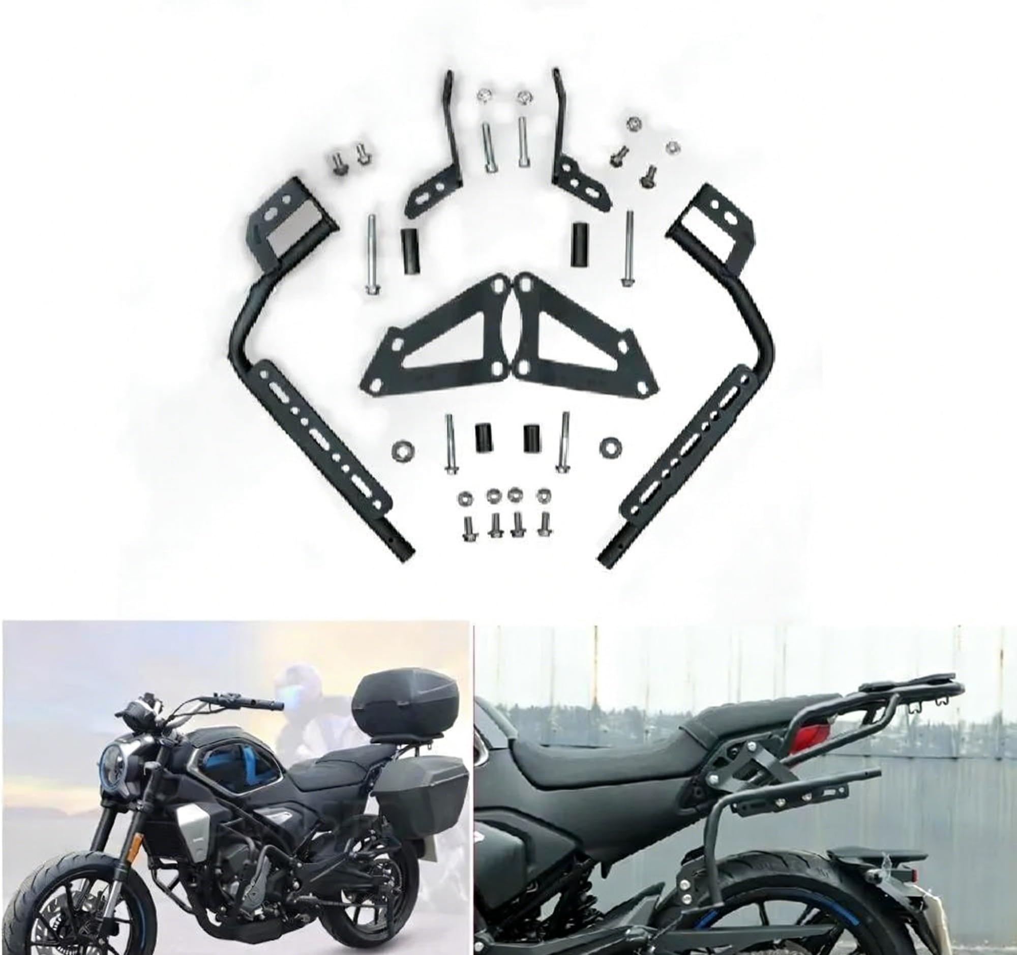 Portaequipajes Cajas Moto para CFMOTO CL-X250 Piezas De Motocicleta Reposabrazos Trasero, Accesorios Estante ala Trasera