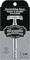Wilkinson Sword Barbeador de borda dupla para homens com 5 refis de lâminas de barbear de borda dupla