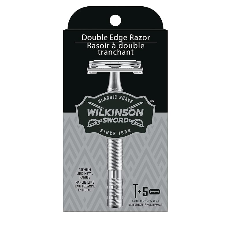Aparelho de Barbear de Segurança Wilkinson Sword com Cabo Metálico e 5 Lâminas
