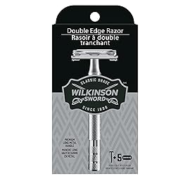 Wilkinson Sword Double Edge Razor for Men With 5 Double Edge Razor Blades Refills
