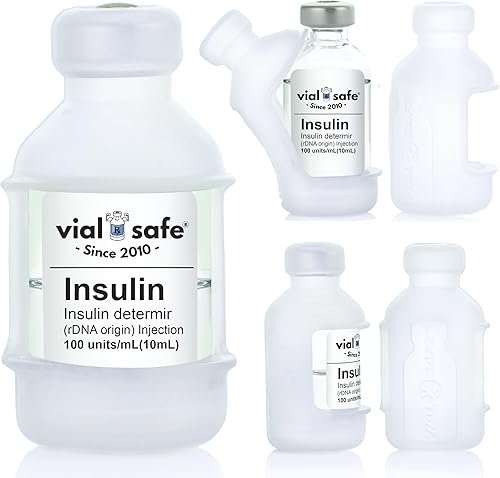 VIAL SAFE Funda protectora de viales de insulina Protector seguro de botella de insulina y cubierta para viales de 0.3 fl oz Compatible con