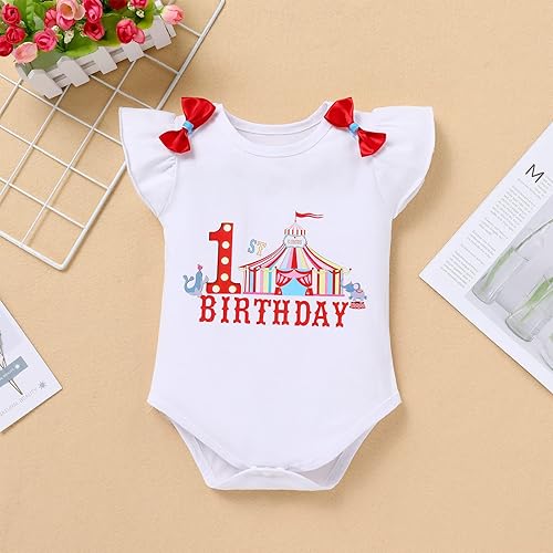 Miniatura 3 de IMEKIS Traje de circo para el primer cumpleaños de bebé niña con falda tutú arcoíris + diadema para Halloween, sesión de fotos