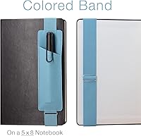 Vista 3 de diodrio, Paquete de 2 portalápices con banda elástica ajustable para diarios, cuadernos, planificadores, carpetas, fundas para tabletas