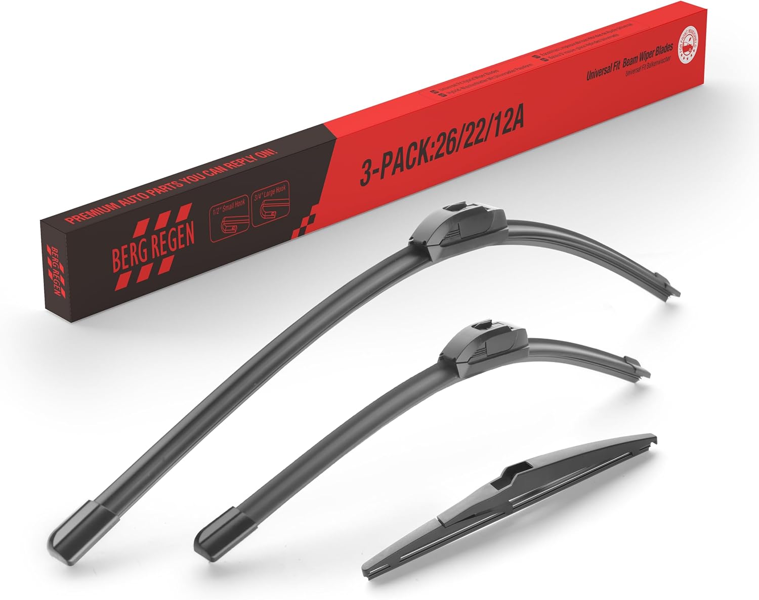 3 Wipers 26"/22"/12" Windshield Wiper Blades Replacement