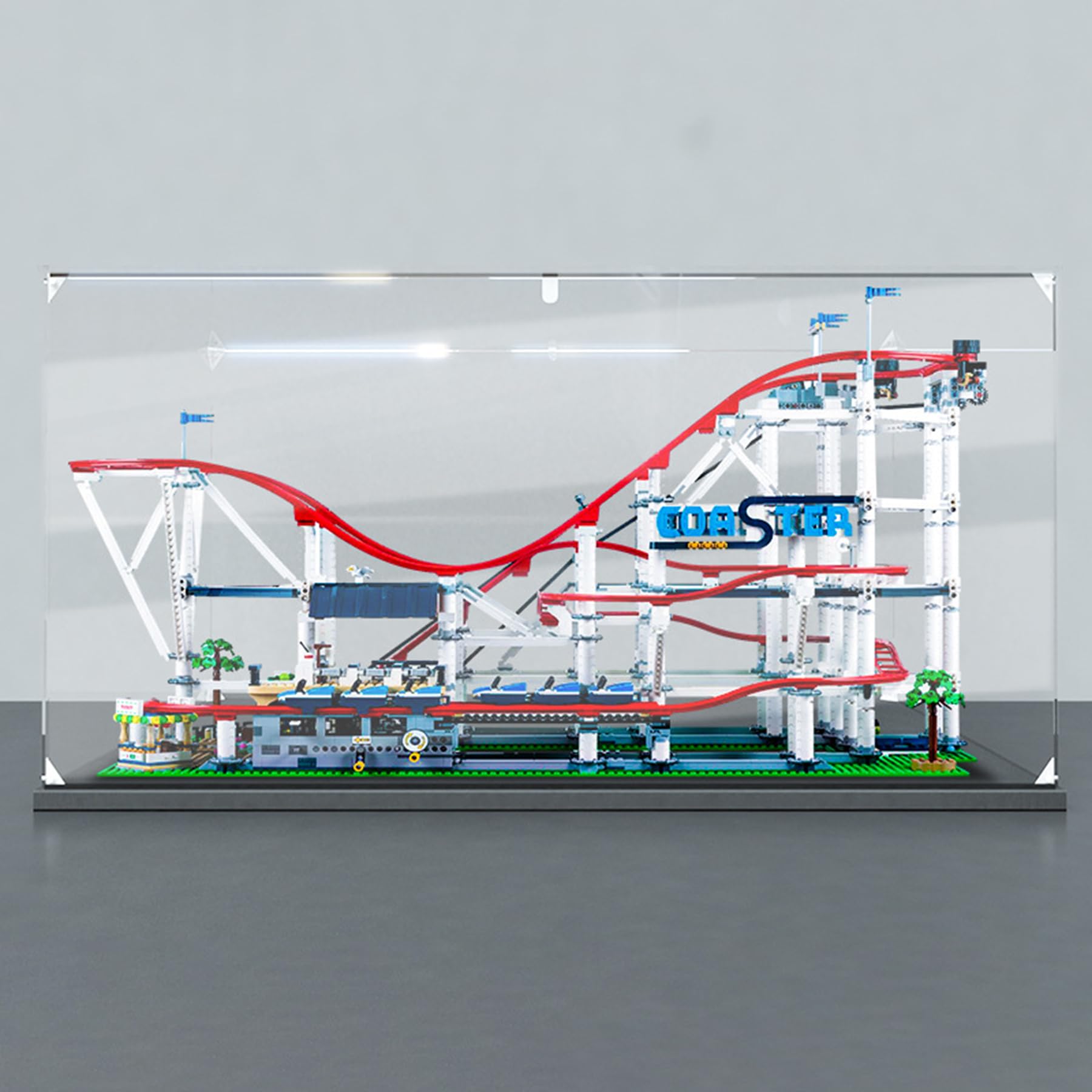XNSHENGXAN Acrylic Display Case Compatible to Lego #10261 Roller Coaster (38.5*18.1*22.8in), Display Cases for Collectibles, Sturdy Protection for Your Collectible,2MM