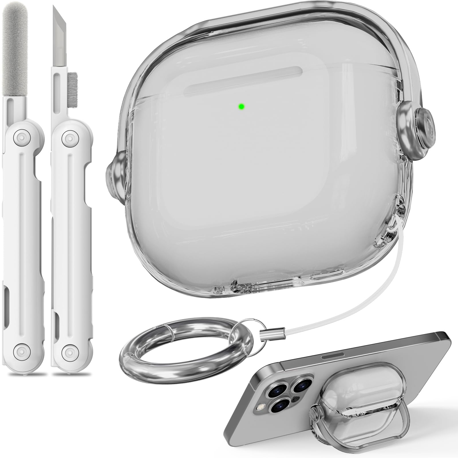 Wowwat AirPods 4 Case, Clear Black, Soft Case with Locking Mechanism, Protects During Daily Use & Transit, Compatible with AirPods 4 (2024)