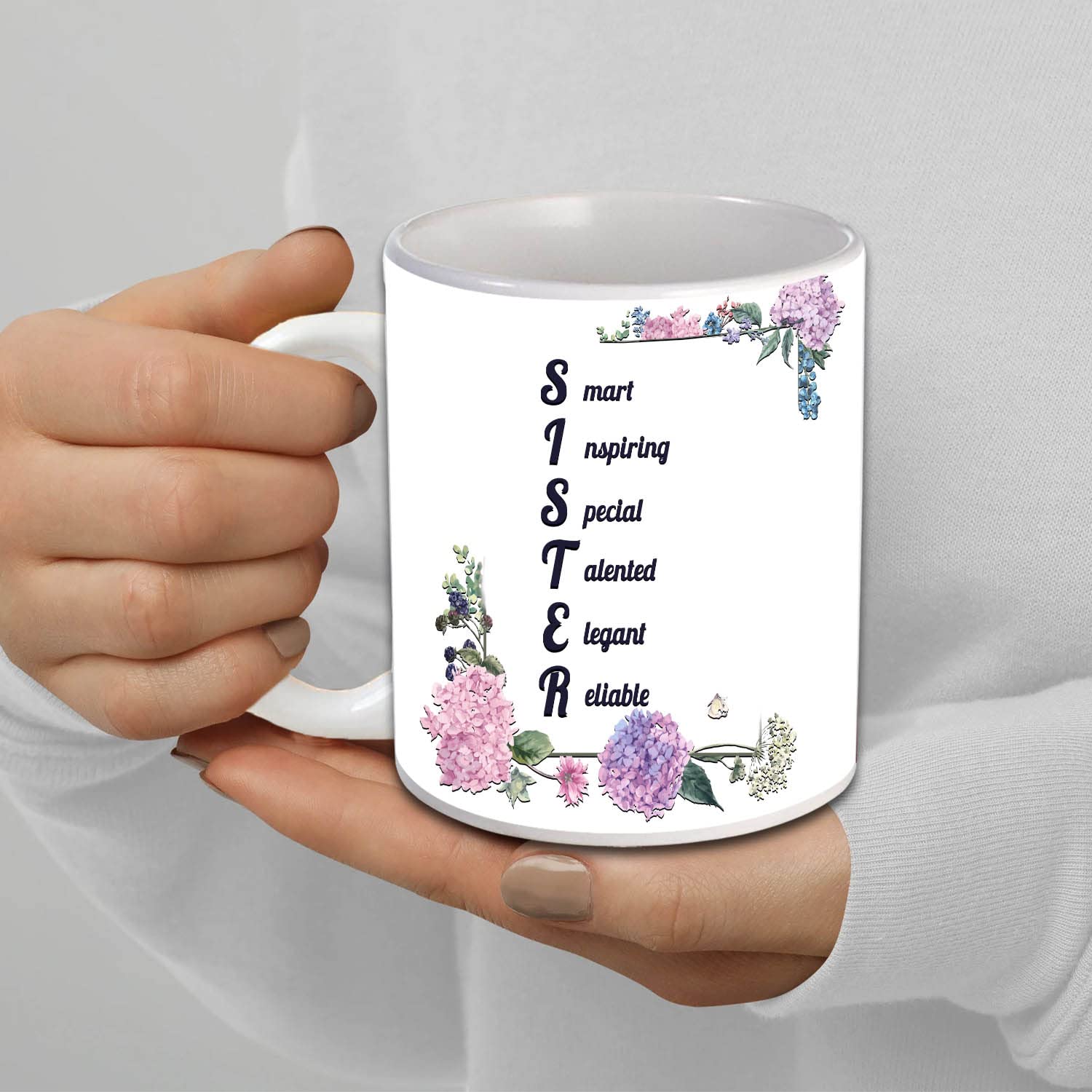 AWANI TRENDS Gift for Sister | Sister Quoted Keyring with Coffee Mug and Cushion| Combo Gifts for Sister on Birthday, Raksha Bandhan (Pink) - Image 3 thumbnail