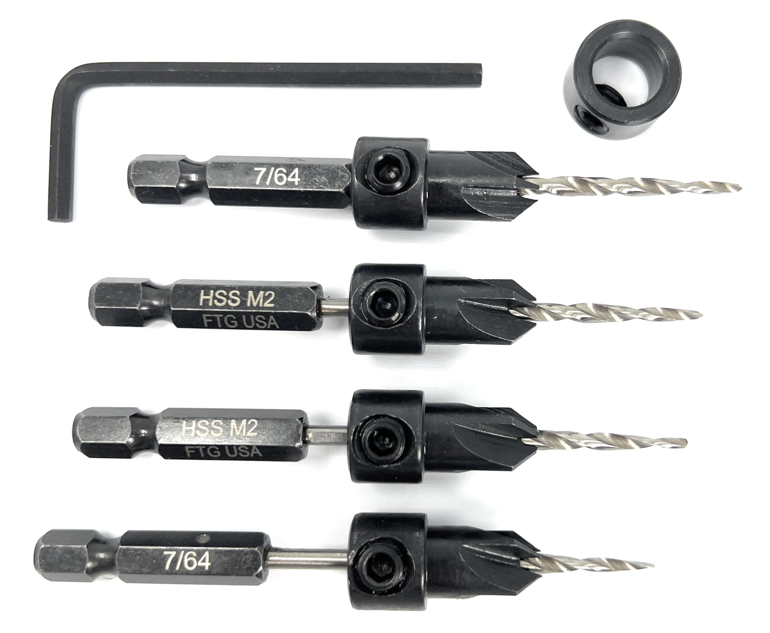FTG USA Countersink Drill Bit Set - 6 Piece -17 FTG USA Countersink Drill Bit Set - 6 Piece -17