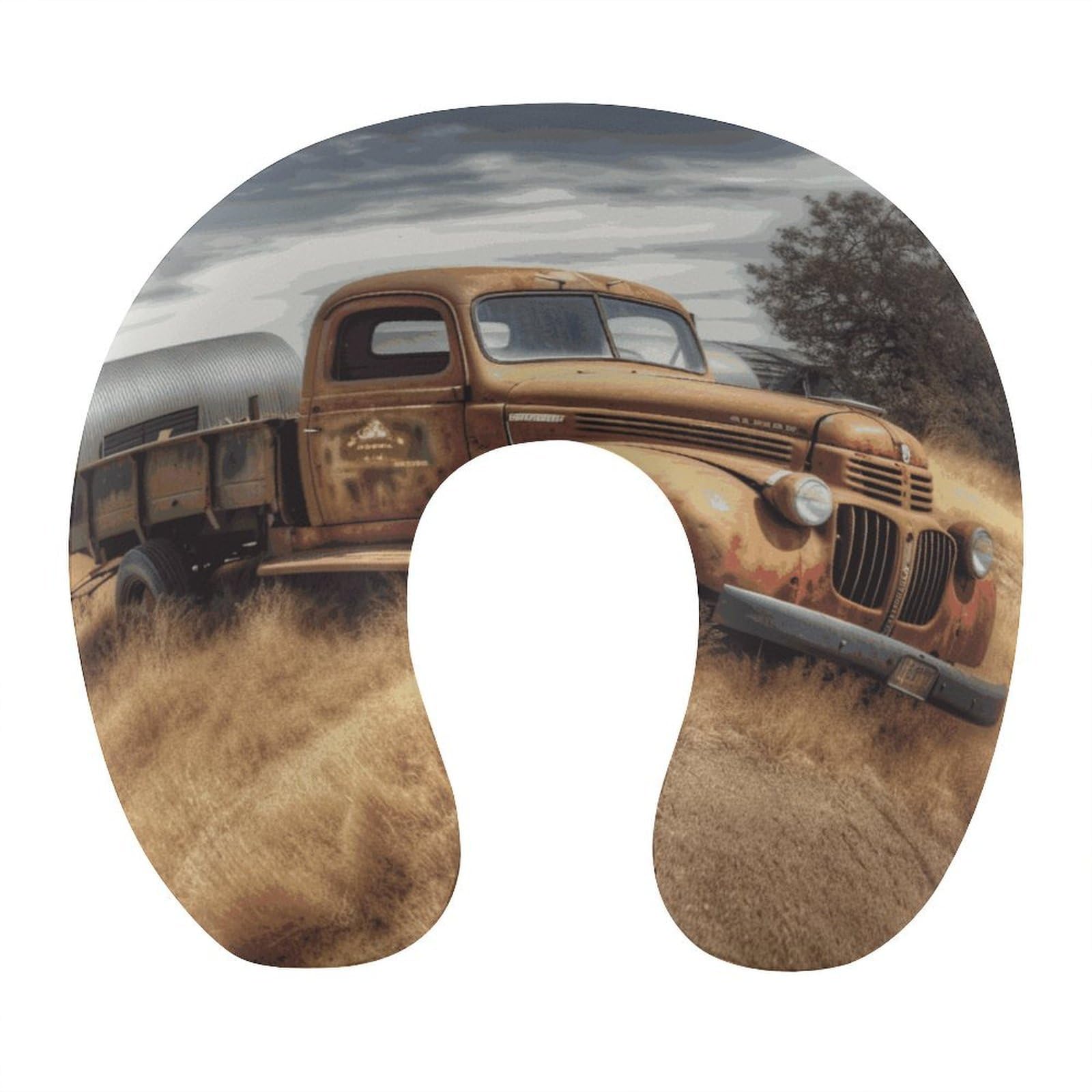 Btcowzrv Style Old Truck Car U Shaped Neck Pillow Travel Pillows