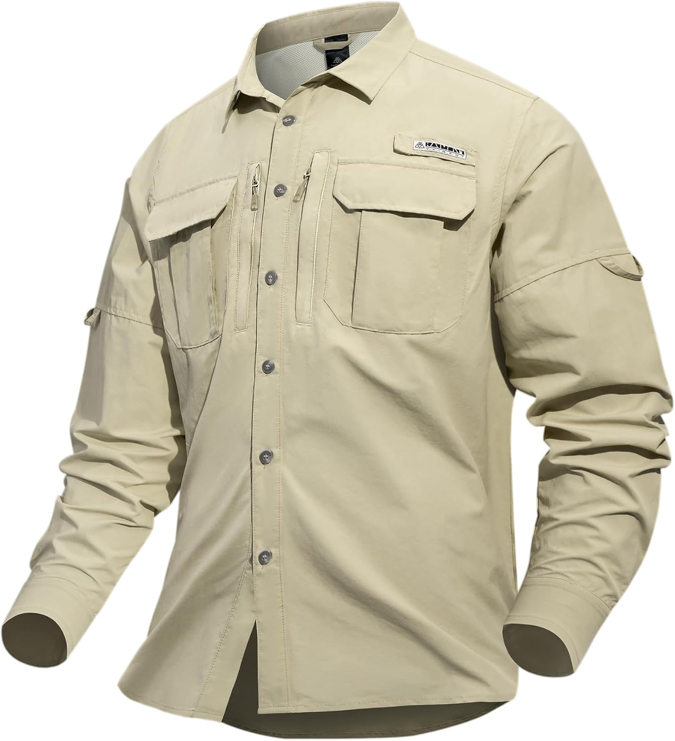 Haimont Men's Sun Protection Button Down Shirts Long Sleeve Hiking Fishing Travel Shirt Quick Dry Outdoor Top