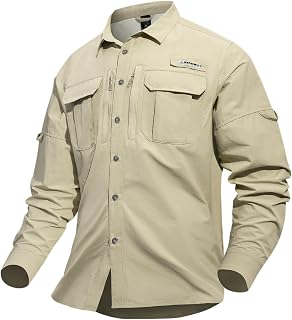 Men's Sun Protection Button Down Shirts Long Sleeve Hiking Fishing Travel Shirt Quick Dry Outdoor Top