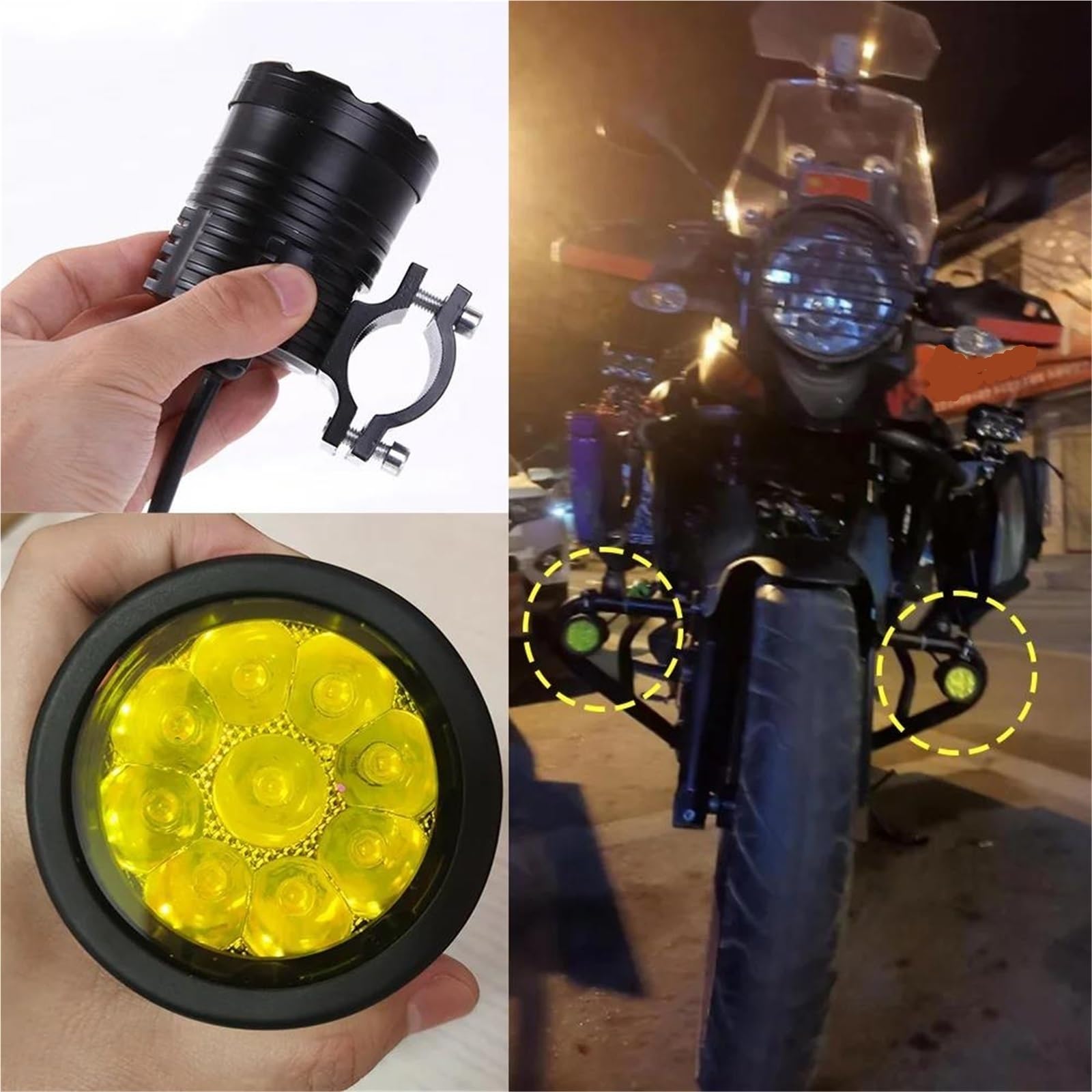 Reflektor motocyklowe Uniwersalne Reflektory Motocyklowe 12-80 V Wysokie/niskie/stroboskopowe Pomocnicze Dalekiego Zasięgu Przeciwmgielne(1PCS only Lamp)