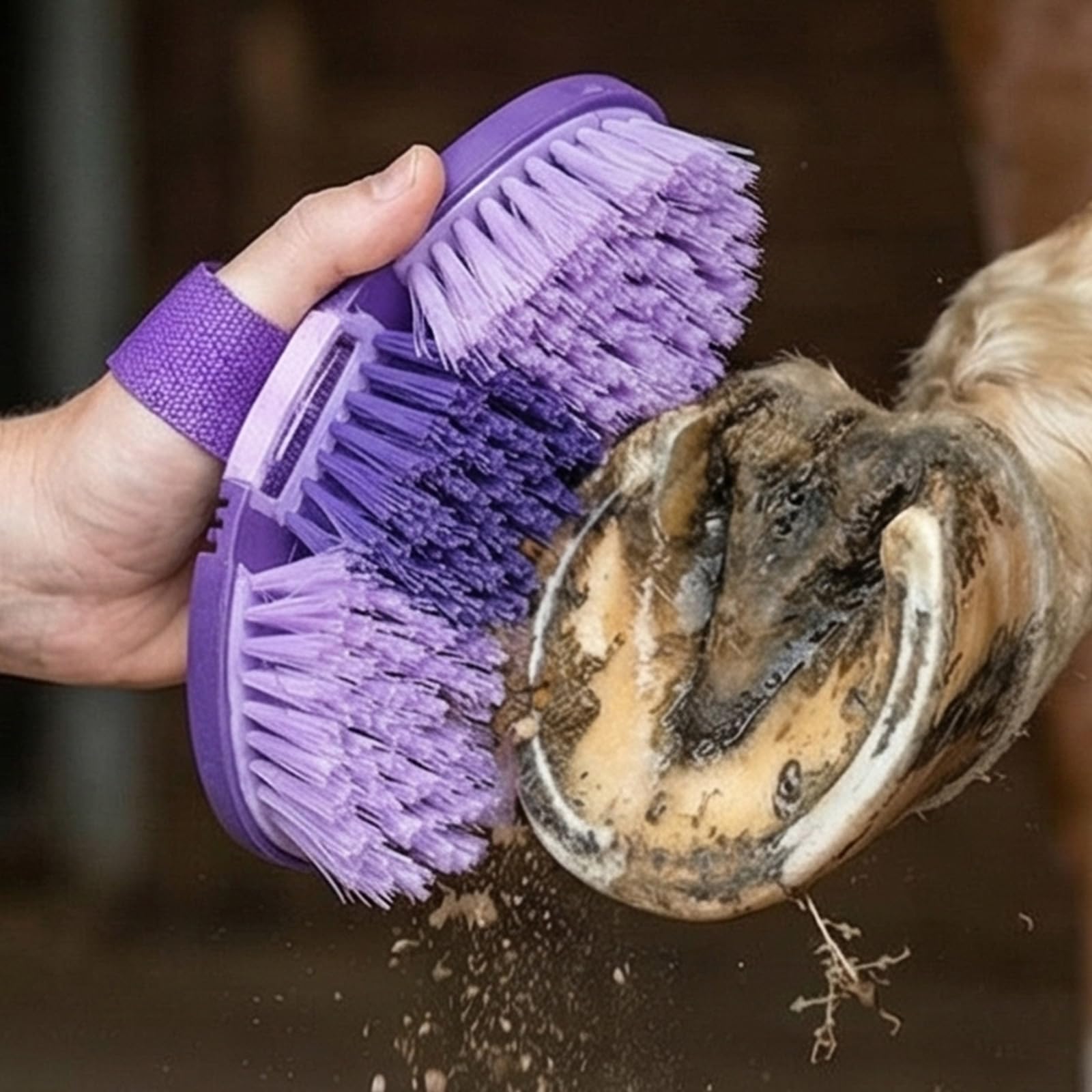 Cepillo de limpieza flexible para caballos con agarre cómodo, cepillo flexible de cerdas suaves para un cuidado eficiente de melena y pelaje
