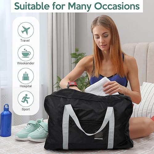 Miniatura 6 de 15 bolsas de viaje plegables para mujer, bolsas de fin de semana, bolsa de equipaje ligera, bolsa de artículos personales, bolsa de gimnasio