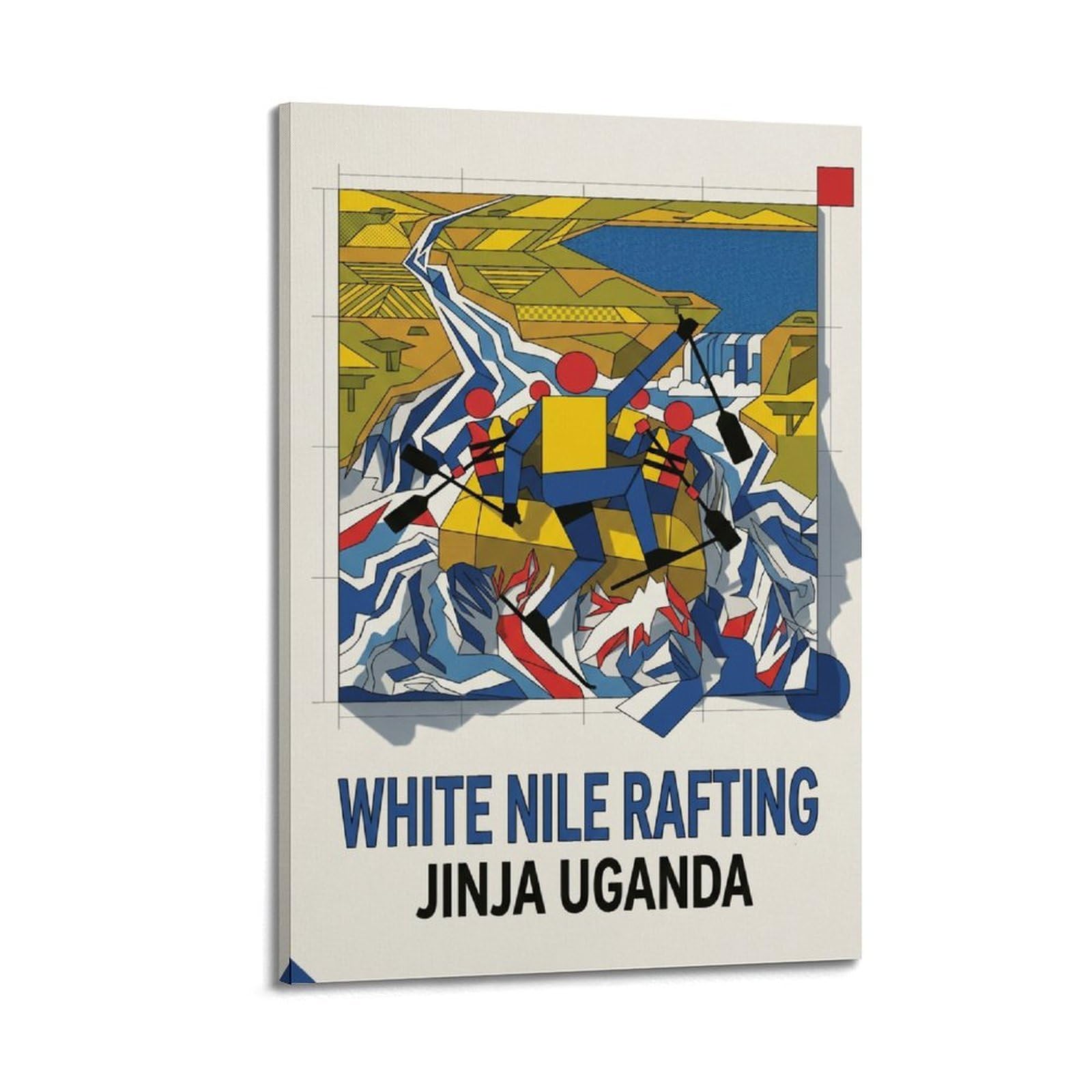 XKUGA Bauhaus Style Jinja Uganda White Nile River Rafting Poster Modern Decorative Canvas Prints - Ideal Wall Art for Family, Man Cave, Game Room, Boys & Girls Bedroom 20x30inch(50x75cm)