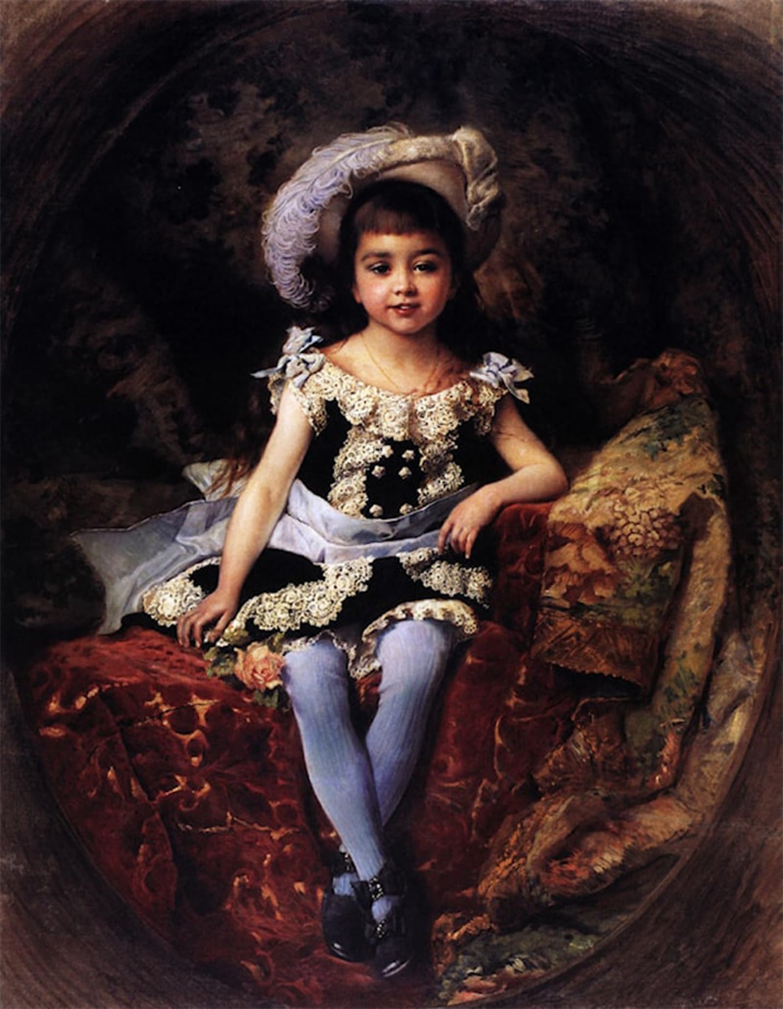 POSTERIIk Vintage Print Pop Art Landscape Artwork Portrait of a Child by Konstantin Yegorovich Makovsky Art Prints for Office Home Decor 60x90cm