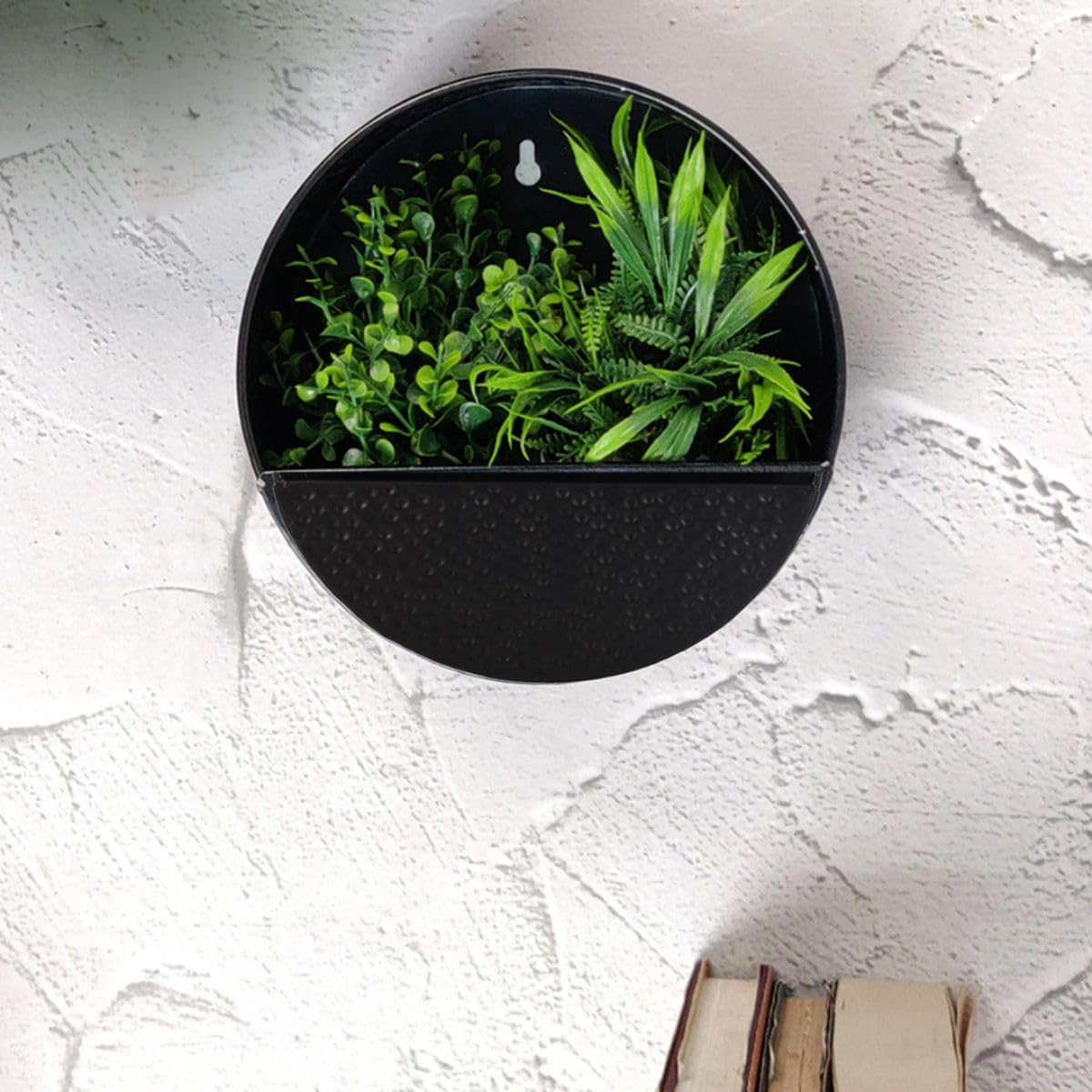 VarEesha Hammered Metal 10 inch Wall Mounted Hanging Metal Wall Art Artificial Plants Flowers Decorative Item for Home | Metal Wall Decor for Living Room, Bathroom, Kitchen Indoor Outdoor | Black (B0CYYD9LY8) Amazon Price History, Amazon Price Tracker