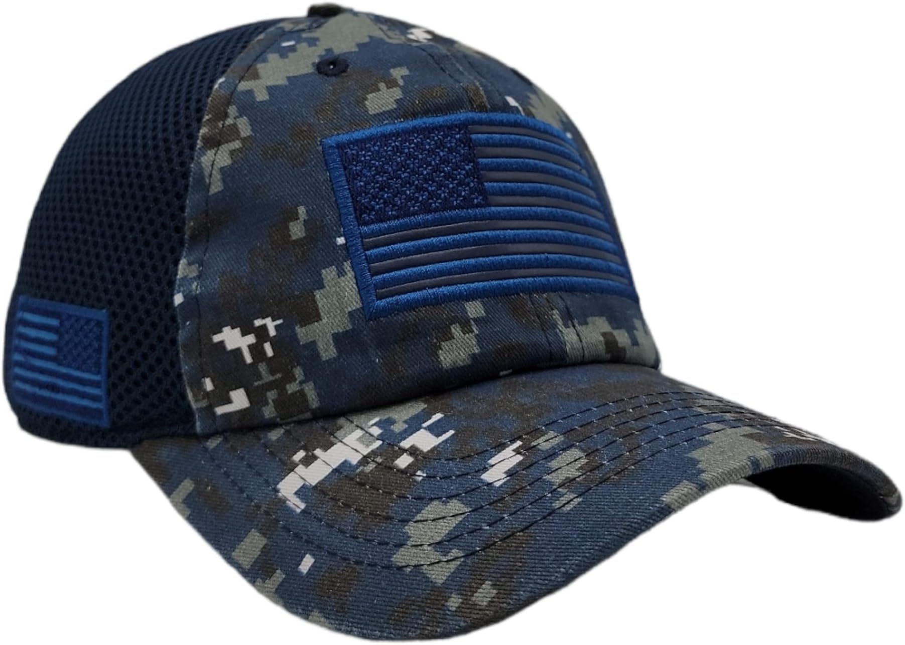 US American Flag Embroidered Soft Micro Mesh Tactical Military Style Hat Trucker Cap