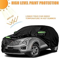 Vista 30 de Fundas impermeables para coche de reemplazo para Cadillac ATS/ATS-V 2013-2019, funda para todo clima de 6 capas con puerta con cremallera y bandas a