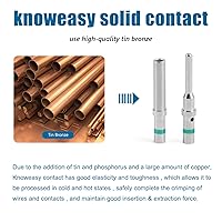 Vista 6 de Knoweasy 50 Pairs Size 16 DT Deutsch Pin Connector Kit: Solid Contacts for Automotive, Ni Plating Pin and Socket Contacts, Compatible with 14AWG