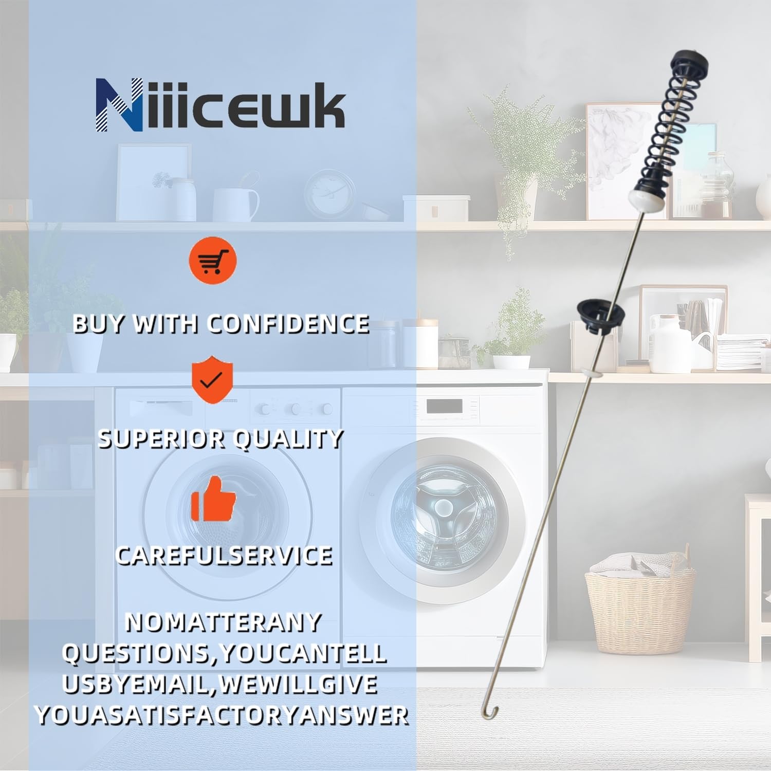 W11400156 W11187091 Washer Suspension Rod Kit（4pcs） Compatible with maytag Kenmore Whirlpool Washer Replace W11187091 PD00065760 WTW7120HW0 MVW7230HW0 MVW7232HW0 WTW8127LC0