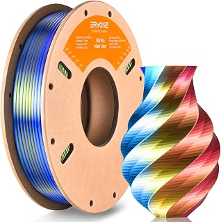 ERYONE PLA Silk Shiny 3D Drucker Filament 1.75mm, Seide Dreifarbiges PLA Filament, Coextrusion Silk PLA Filament, Multicolor PLA, +/- 0.03mm, 250g(0.55lbs)/Spule, Rot Gelb Blau
