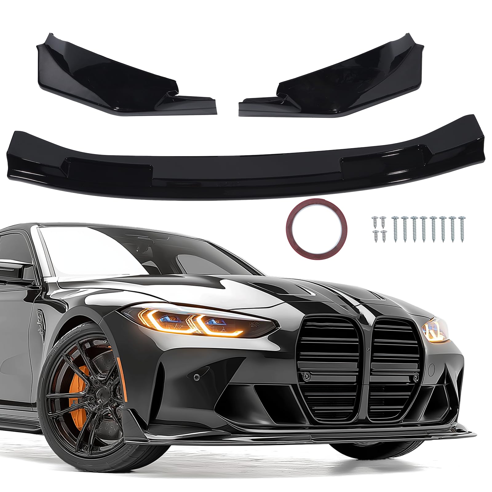 ZXMOTO Front Bumper Lip Spoiler Splitter Body Kit ABS Fit for BMW G80 M3 G82 G83 M4 2021