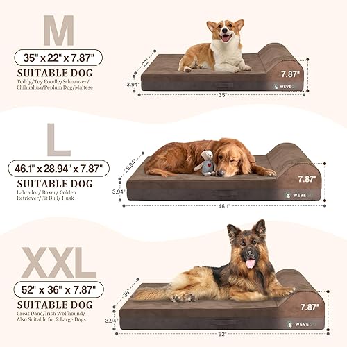 Miniatura 6 de Cama ortopédica para perros, espuma viscoelástica de gel de 7.87 pulgadas de grosor con almohada, tela de franela duradera y funda extraíble y forro