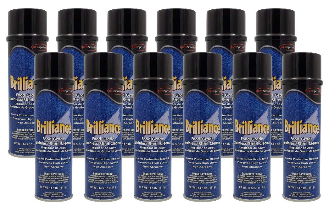 Brilliance Stainless Steel Cleaner, Case of 12 (20 oz) Cans