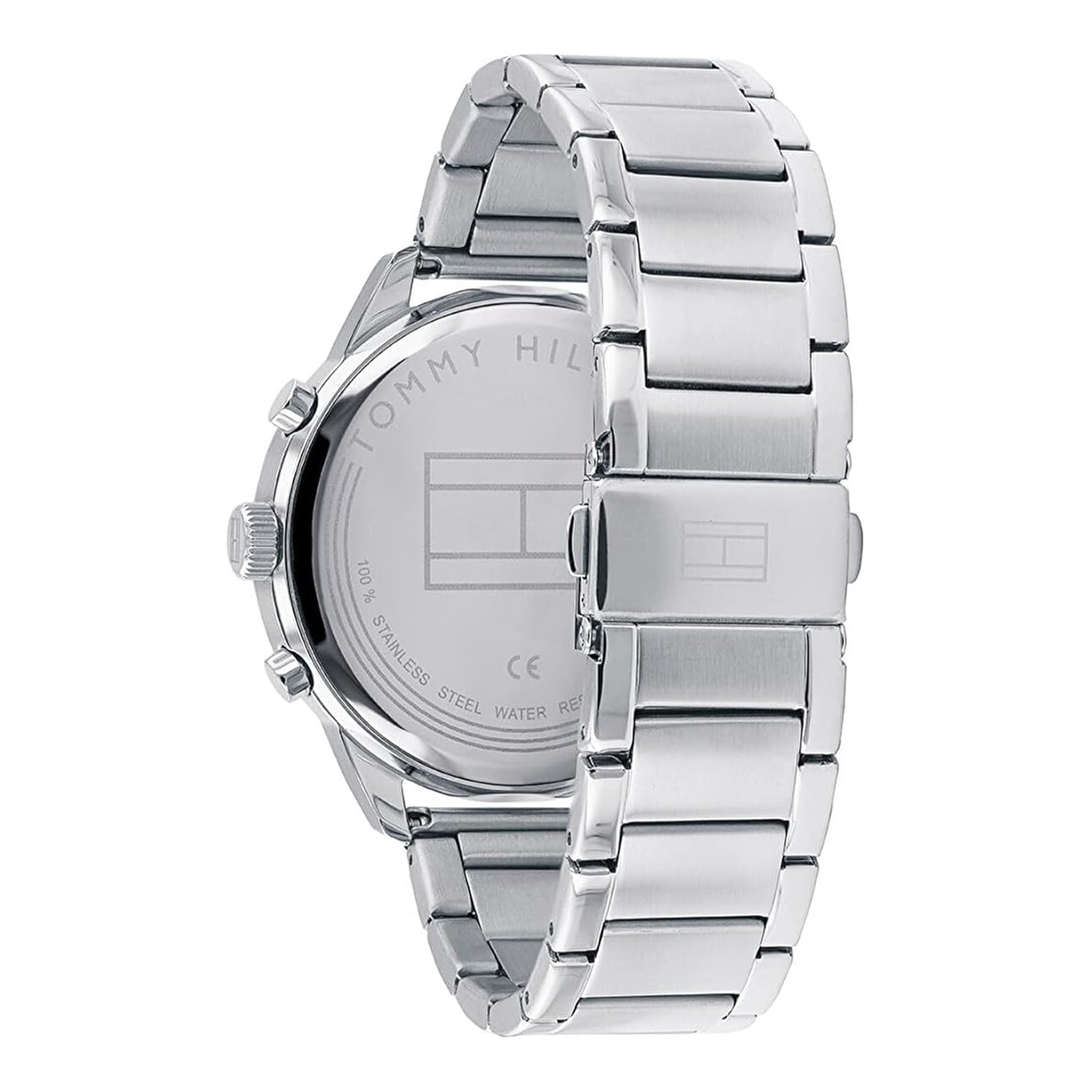 Tommy Hilfiger Multi Zifferblatt Quarz Uhr für Herren mit Silbernes Edelstahlarmband - 1791575