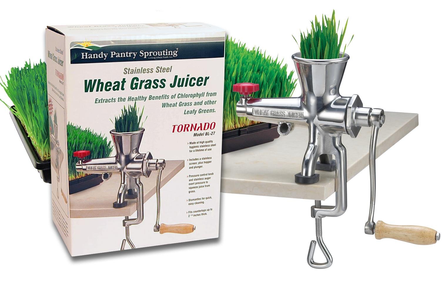 Handy Pantry Tornado Stainless Steel Wheatgrass Juicer BL-27 Manual Wheat  Grass Juice Extractor