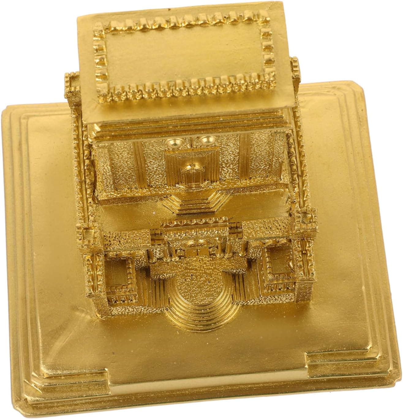 Zerodeko Jerusalem Statue Temple Replica Model Holy Land Souvenir Figurine Jerusalem Souvenir Ark of Religion Ark of Model Israel Building Resin Golden