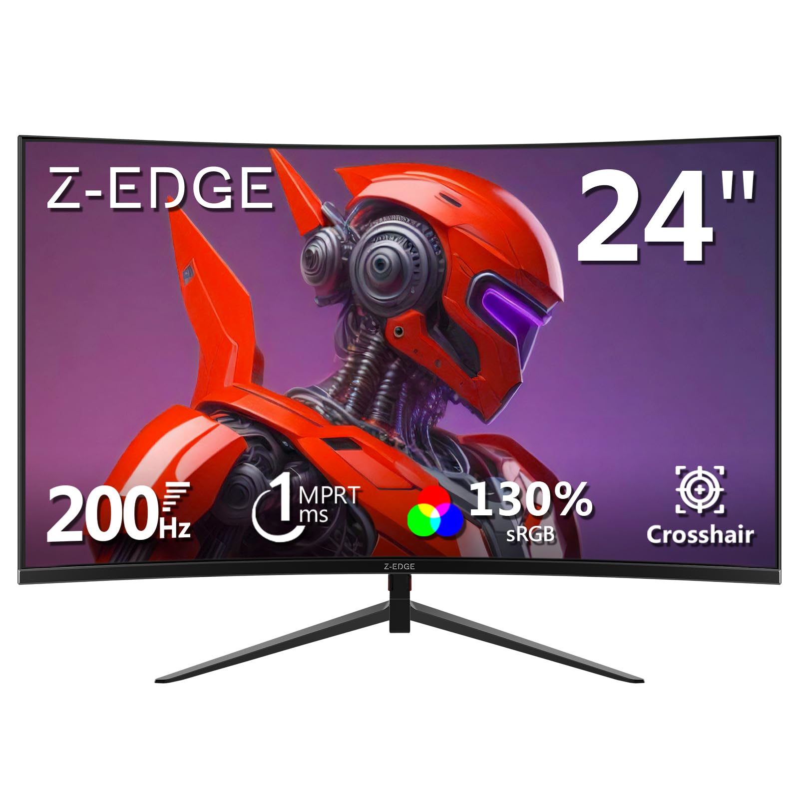 – Z-Edge 24 Inch Curved Gaming Monitor 200Hz 1ms MPRT, 16:9 Full HD 1080P LED Monitor, VA Panel, 300cd/m² Brightness, FreeSync, HDMI & DisplayPort - Black
