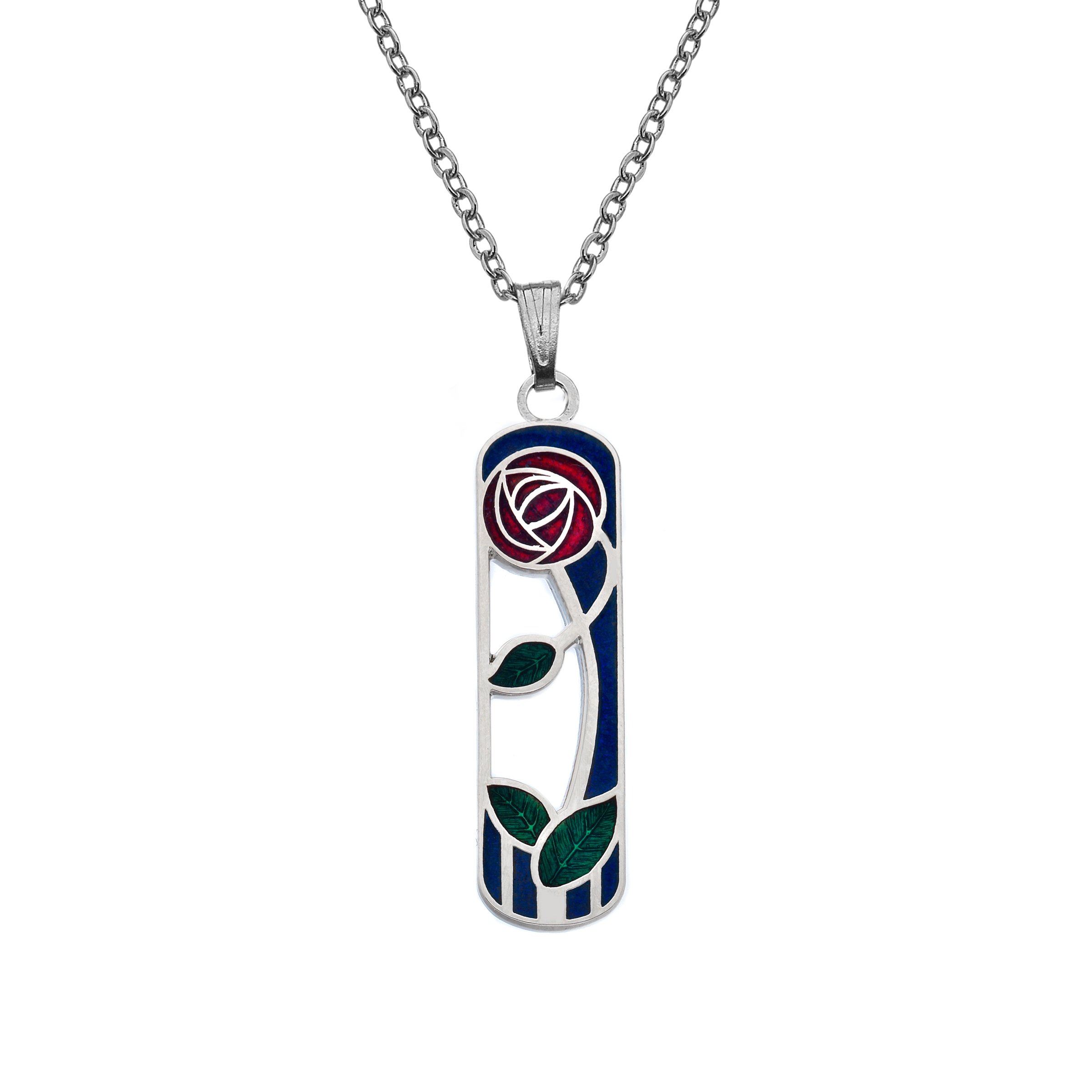 Collier émaillé Mackintosh résistant au ternissement avec sa chaîne de 40,6 cm