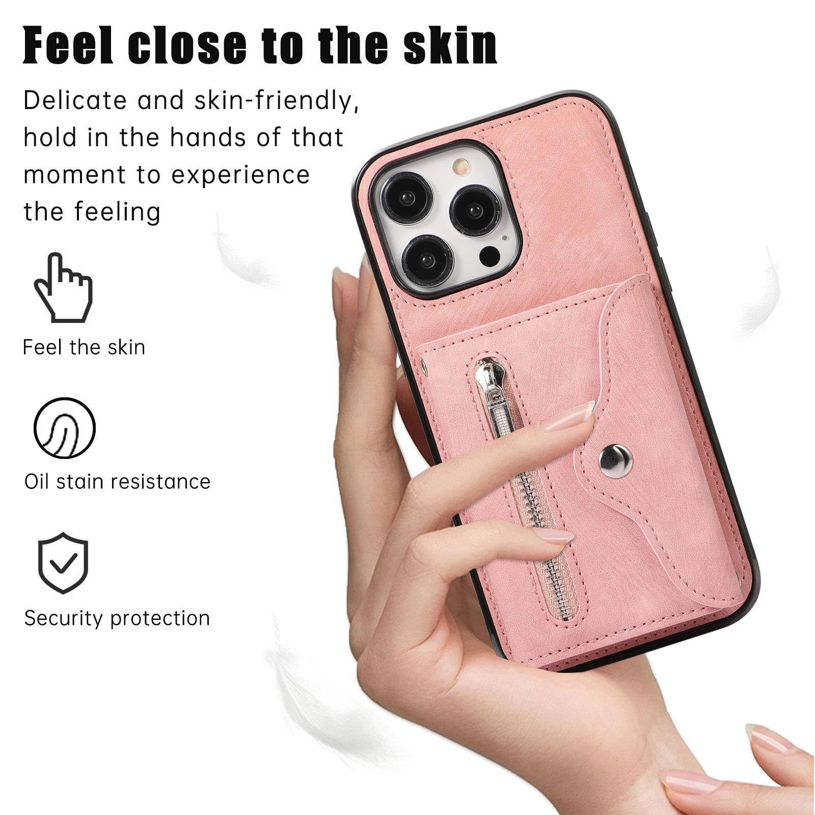 Funda De Piel para iPhone 15 Pro Max/15 Plus/15 Pro/15, Carcasa Cartera, 4 Ranuras Tarjetas Y Soporte Plegable, Cubiertas con Cuerda para Colgar Ajustable,Púrpura,15 Plus 6.7''