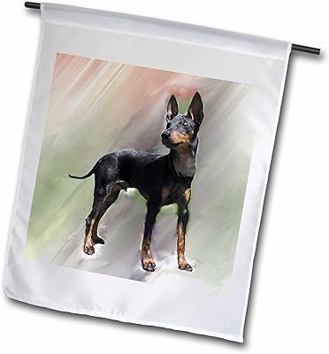 3dRose Manchester Terrier Gartenflagge – 30,5 X 45,7 Cm, Polyester, Einseitiger Druck