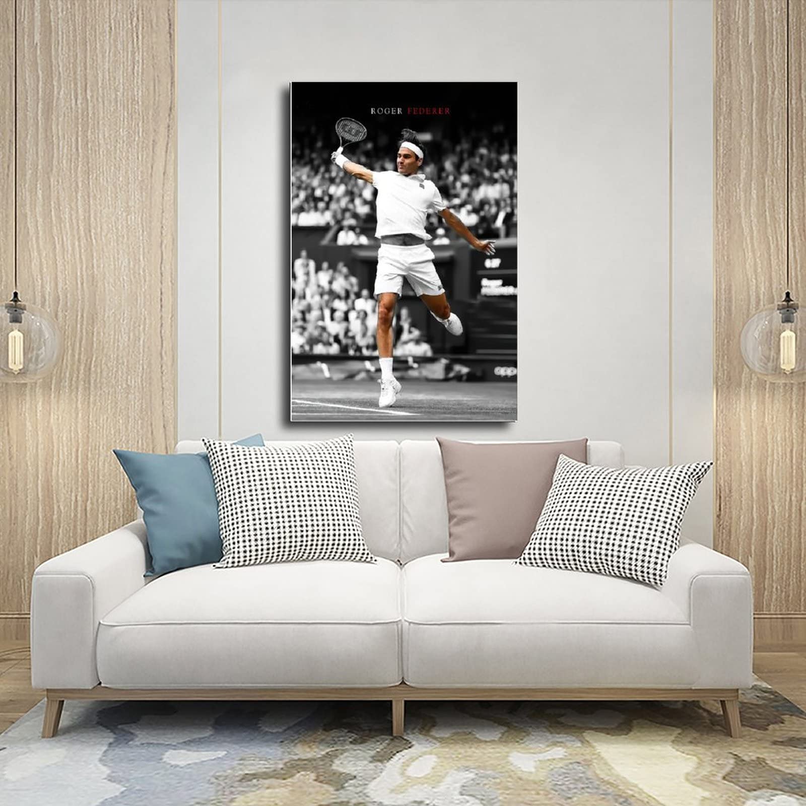 JJUPUV Poster Sur Toile Roger Federer - Décoration Murale Moderne Pour
