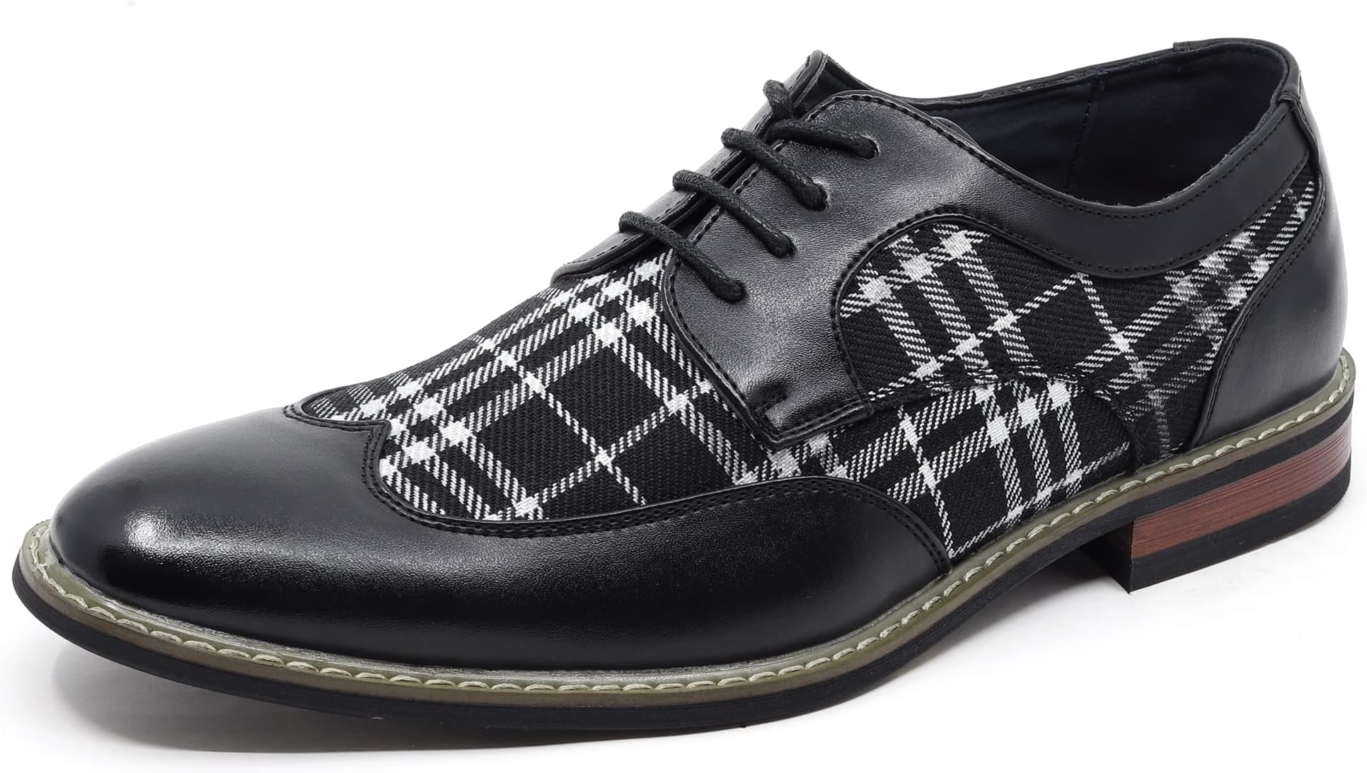 black and white wingtip dress shoes