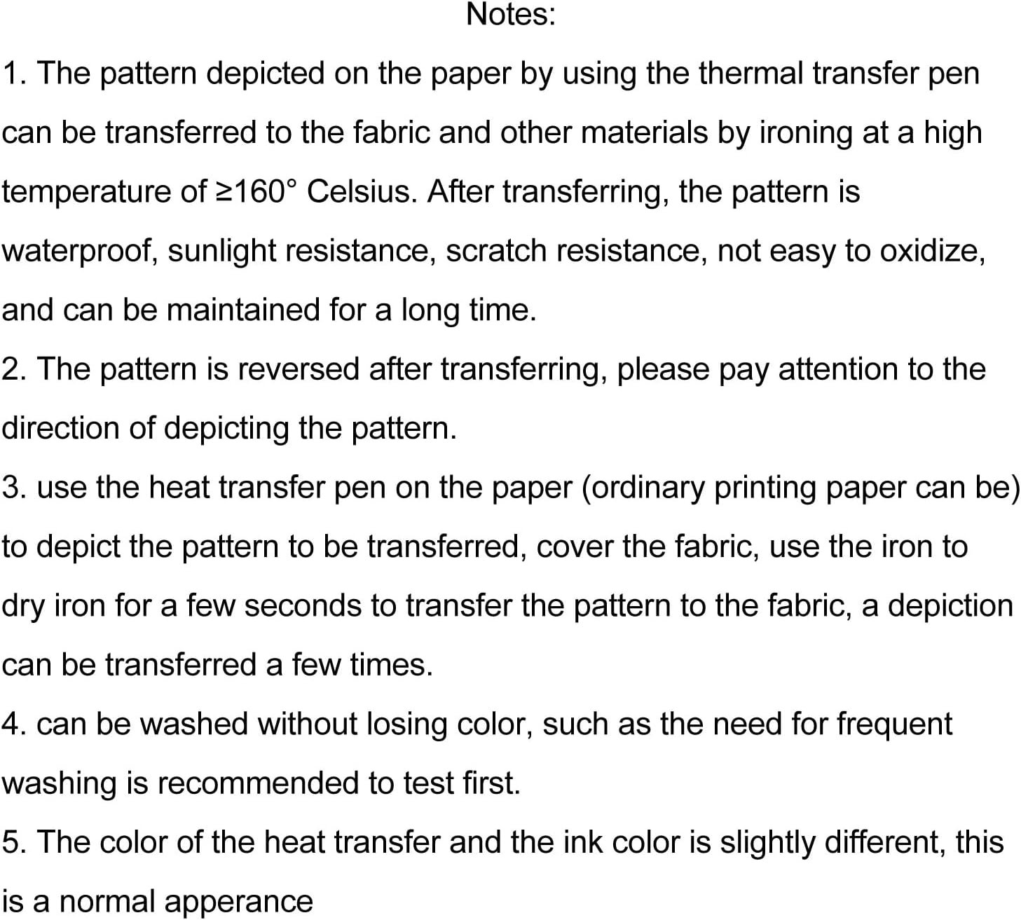 12pcs Iron On Transfer Pens Professional Fine Tip Embroidery Heat Transfer Marker for DIY Fabric T Shirts Pillow Clothes Canvas