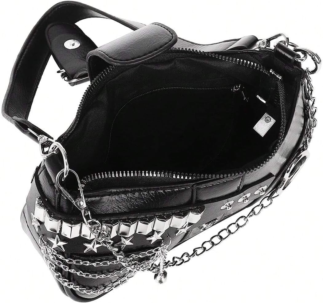 Y2K Purse Coquette Aesthetic Shoulder Bag with Chain Strap, Cute Handbag for Women