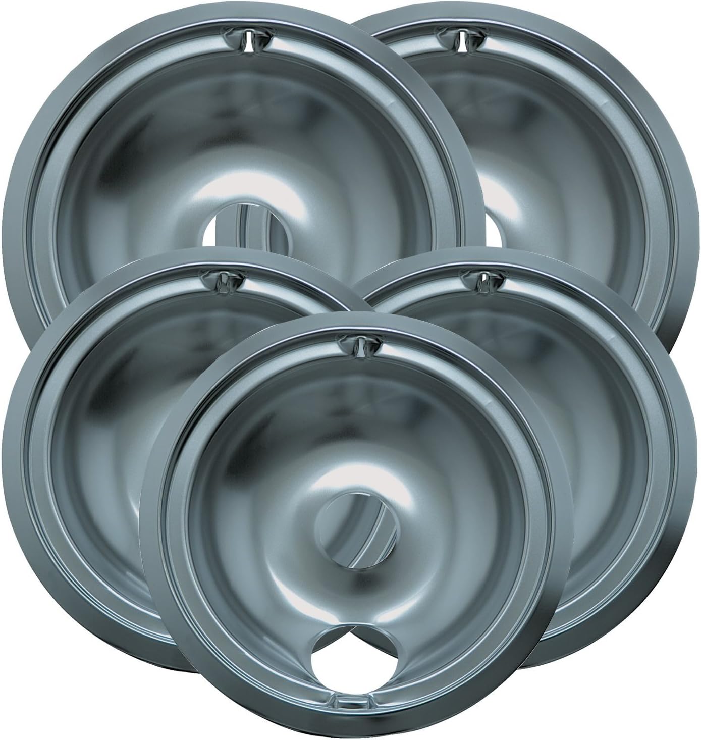 Range Kleen 16675X Chrome Plated Style B Drip Pans Sets of